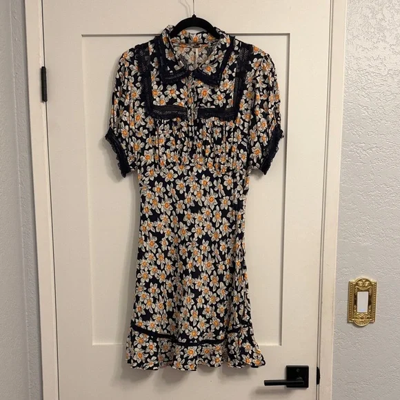 Free People Floral Short Sleeve Dress - Picture 1 of 13
